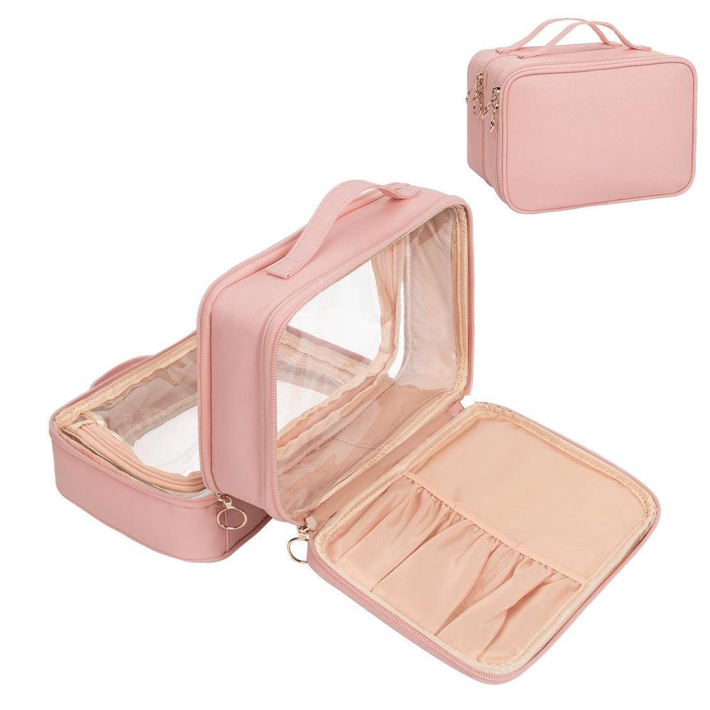 Makeup Bag, Double Layer Cosmetic Bag, Large Capacity New Look Clear Cosmetic🌷